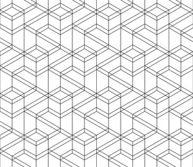 Vector seamless cubic hexagon pattern. Abstract geometric low poly background. Stylish grid texture.