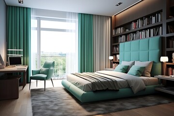 Obraz premium A modern bedroom in detail