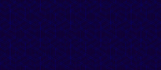 Vector seamless cubic hexagon pattern. Abstract geometric low poly background. Stylish grid texture.