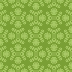 Geometrisches Muster als Kachel Endlosmuster in Grün - Generative AI, Generativ, KI