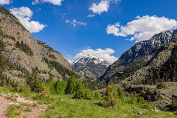 Sunny view of landscape around Ouray