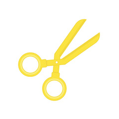 Golden scissors icon in flat style. Vector EPS 10.