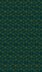 Fototapeta premium Vector seamless cubic hexagon pattern. Abstract geometric low poly background. Stylish grid texture.