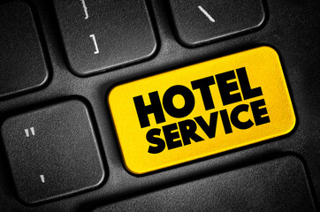 Fototapeta premium Hotel Service text button on keyboard, concept background