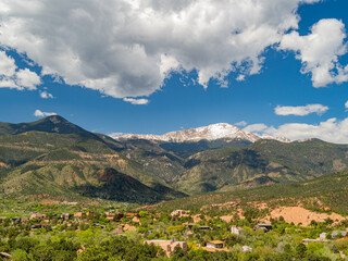 Sunny exterior view of landscape of Garden of the Gods