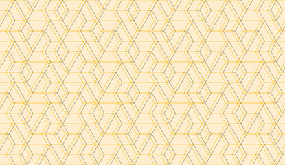 Vector seamless linear pattern with rhombuses. Abstract geometric low poly background. Stylish hexagon grid texture.