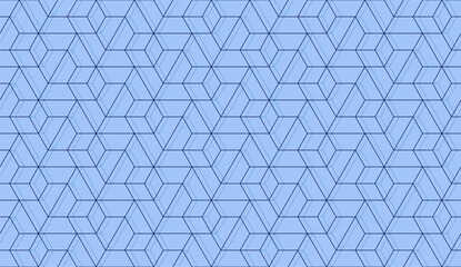 Vector seamless linear pattern with rhombuses. Abstract geometric low poly background. Stylish hexagon grid texture.