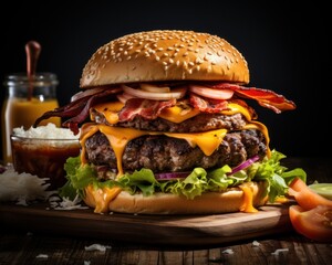 Taste Explosion: Discovering the Perfect Bacon Cheeseburger, generative ai