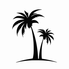 black palm tree silhouette vector