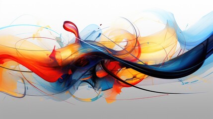 Abstract art background with colorful waves created by Generative AI