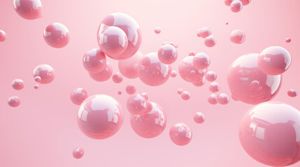 Pink balloons, bunny balloon, pink bubbles beautiful texture. AI generated
