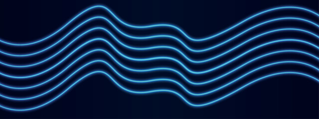 Abstract modern neon, blue colors wave line background. Colorful dynamic gradient flow curve shape. Bright pattern blue grid lines background. Liquid composition of forms. Eps10 vector.