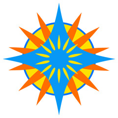 Abstract sunburst logo design in a vector illustration