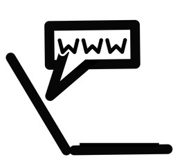www on screen and laptop glyph icon