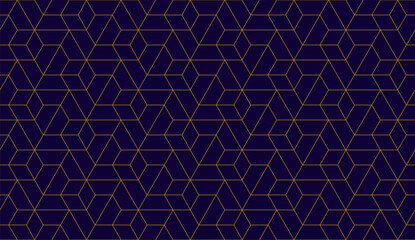 Vector seamless linear pattern with rhombuses. Abstract geometric low poly background. Stylish hexagon grid texture.