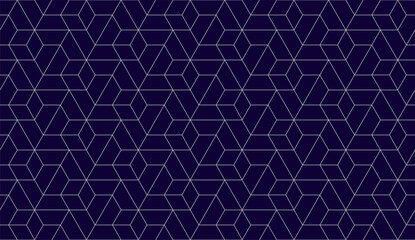 Vector seamless linear pattern with rhombuses. Abstract geometric low poly background. Stylish hexagon grid texture.