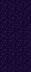 Vector seamless linear pattern with rhombuses. Abstract geometric low poly background. Stylish hexagon grid texture.