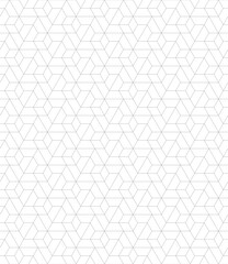 Vector seamless linear pattern with rhombuses. Abstract geometric low poly background. Stylish hexagon grid texture.