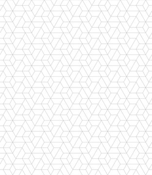 Vector seamless linear pattern with rhombuses. Abstract geometric low poly background. Stylish hexagon grid texture.