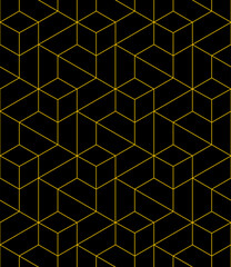 Vector seamless cubic hexagon pattern. Abstract geometric low poly background. Stylish grid texture.
