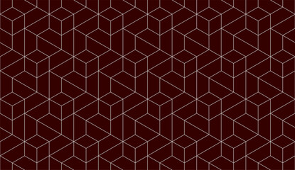 Vector seamless cubic hexagon pattern. Abstract geometric low poly background. Stylish grid texture.