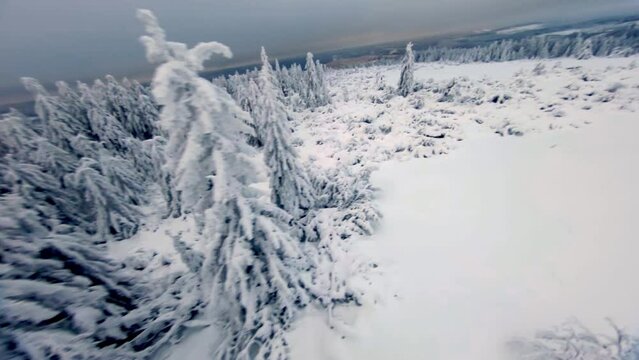 &Uuml;ber den Winterwipfeln: Drohnen-Luftaufnahmen der verschneiten Alpenlandschaften