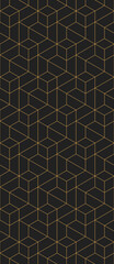 Vector seamless cubic hexagon pattern. Abstract geometric low poly background. Stylish grid texture.