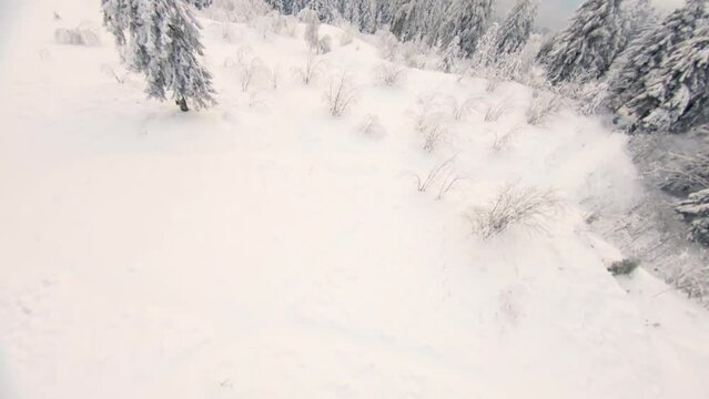 &Uuml;ber den Winterwipfeln: Drohnen-Luftaufnahmen der verschneiten Alpenlandschaften
