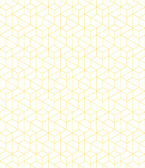 Vector seamless cubic hexagon pattern. Abstract geometric low poly background. Stylish grid texture.