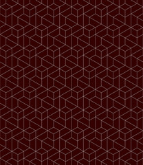 Vector seamless cubic hexagon pattern. Abstract geometric low poly background. Stylish grid texture.