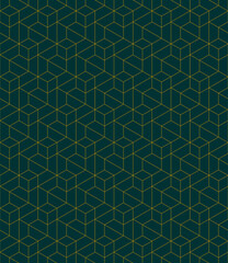 Vector seamless cubic hexagon pattern. Abstract geometric low poly background. Stylish grid texture.