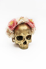 A very cute golden skull