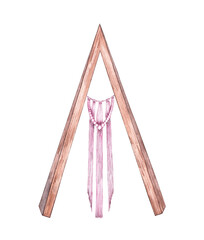 Wedding arch in boho style on a white background