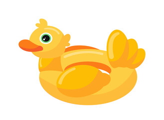 Rubber yellow duck swimming round concept
