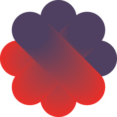 Colorful 3D Abstract Gradient Ramp Shape Illustration Isolated on a Transparent Background