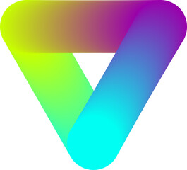 Obraz premium Colorful 3D Abstract Gradient Ramp Shape Illustration Isolated on a Transparent Background 