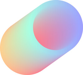 Colorful 3D Abstract Gradient Ramp Shape Illustration Isolated on a Transparent Background