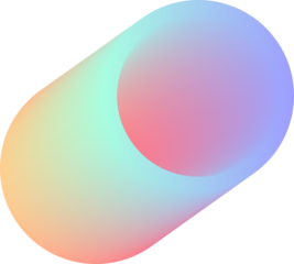 Colorful 3D Abstract Gradient Ramp Shape Illustration Isolated on a Transparent Background