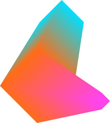 Colorful 3D Abstract Gradient Ramp Shape Illustration Isolated on a Transparent Background