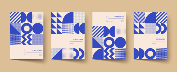 Trendy covers design. Minimal geometric shapes compositions. Applicable for brochures, posters, covers and banners.