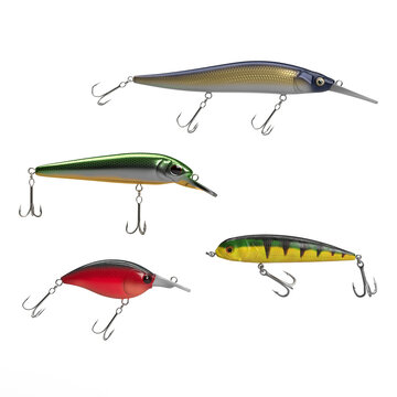 set of various modern lure fishing bait