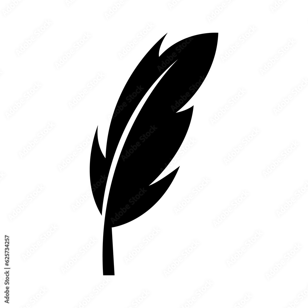Poster feather icon template color editable.feathers symbol vector flat sign isolated on white background..