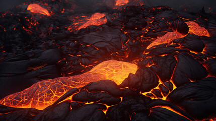 detailed view of a lava flow surface