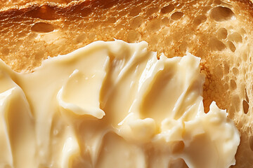 bread and butter, food texture, macro shot, header, tasty details, super close-up, caf? print, food photography - 625734852