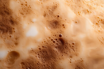 coffee foam with milk, latte foam, food texture, macro shot, header, tasty details, super close-up, café print, food photography