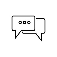 Social engagement line icon,Speech bubbles sign, a linear pattern on a white background.eps