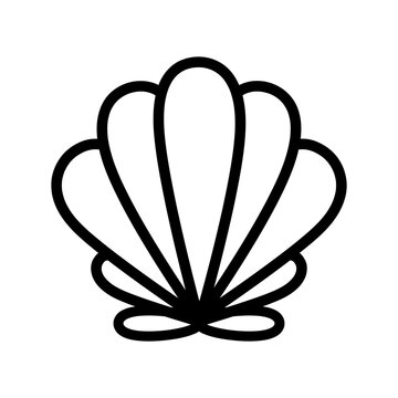 Seashell thin line icon,underwater, shell sign vector,Seashell glyph icon illustration on white background.
