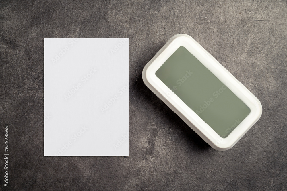 Poster digital clock with empty paper for copy space