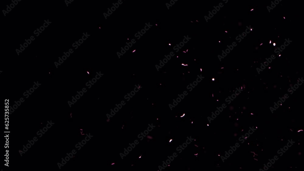 Poster loop flow up white dust particles sparks rising up on black abstract background for screen project o