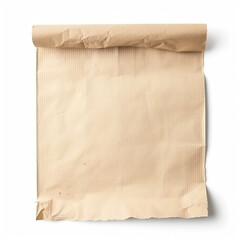 Old, vintage parchment isolated on white. Paper background. Generative AI